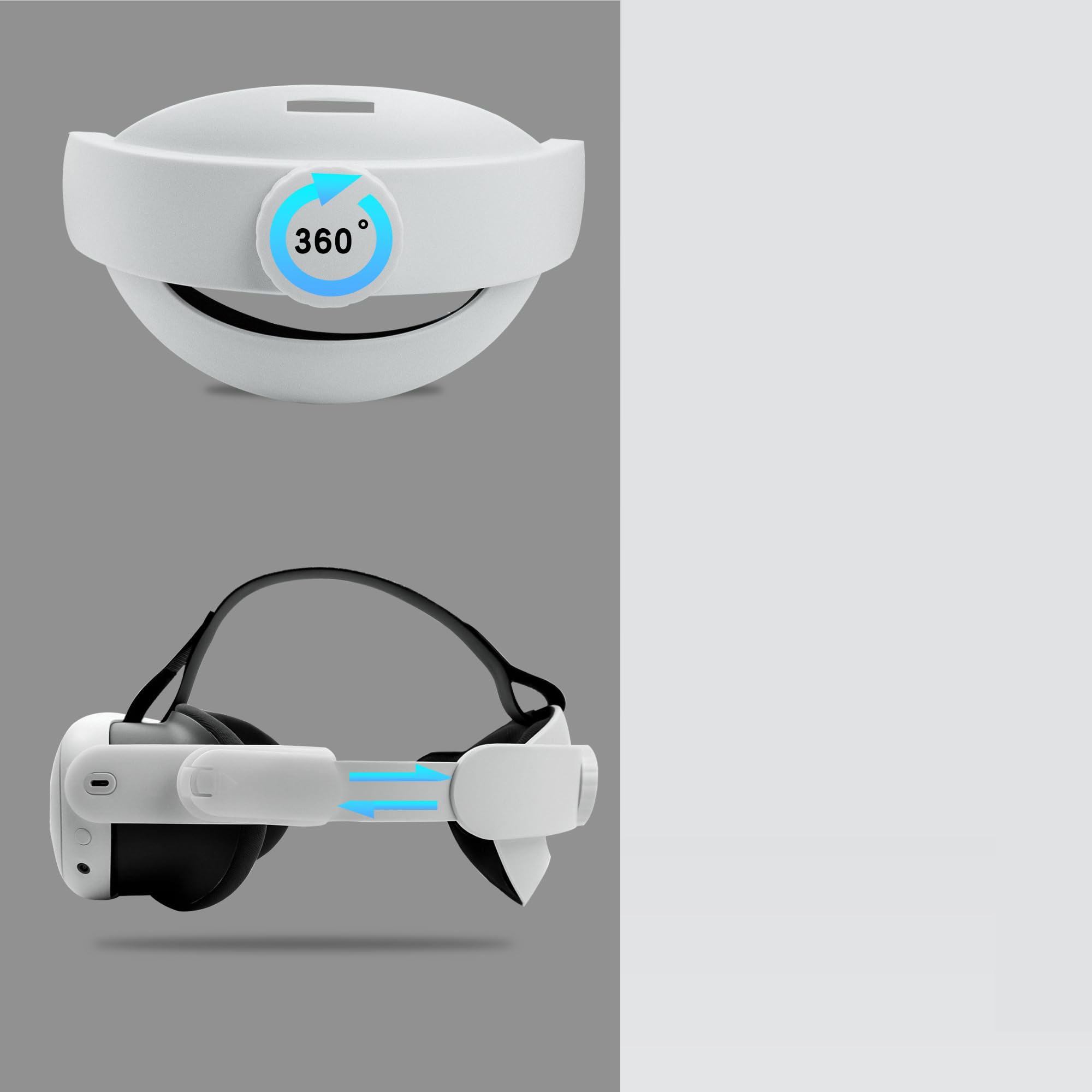 Meta Quest 3 VR Headset Accessories - Adjustable Elite Strap Replacement Kit with Comfort Padding, Weight Reduction & Stress Relief Headband for Enhanced VR Gaming & Movie Watching Experience