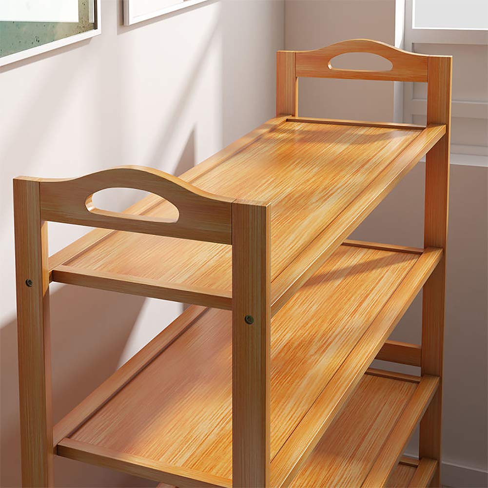 4 Tier Bamboo Shoe Rack - Free Standing Entryway Shoe Organizer & Storage Shelf for Boots, Sneakers & Sandals | Space-Saving Shoe Tower for Closet, Bedroom & Living Room | Modern Bamboo Furniture for Home Organization