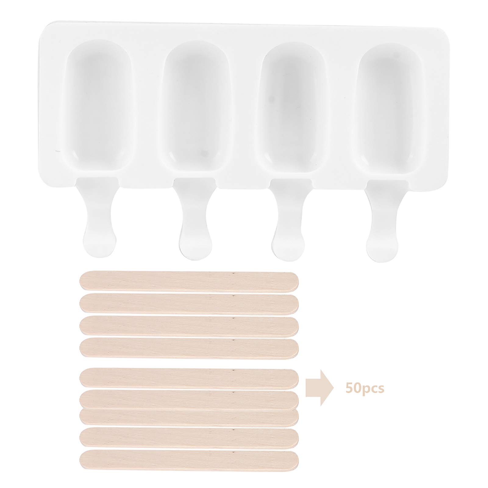 Premium 4-Grid Food Grade Silicone Ice Cream Maker Mold with Sticks - Perfect for Homemade Popsicles, DIY Frozen Treats & Summer Desserts at Home