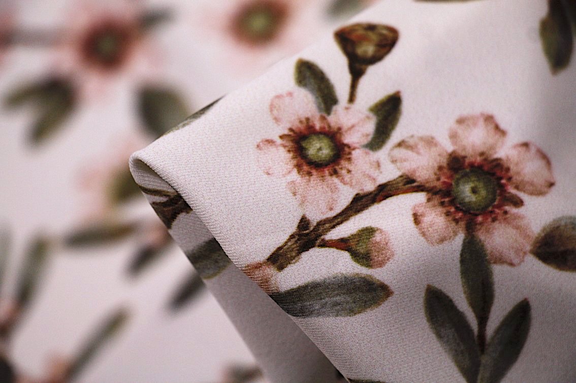 Premium Cherry Blossom Print Swimwear Fabric - Soft, Quick-Dry & UV Protection Material for Women's Swimsuits & Beach Cover-Ups - Perfect for Summer Vacations, Pool Parties & Tropical Getaways
