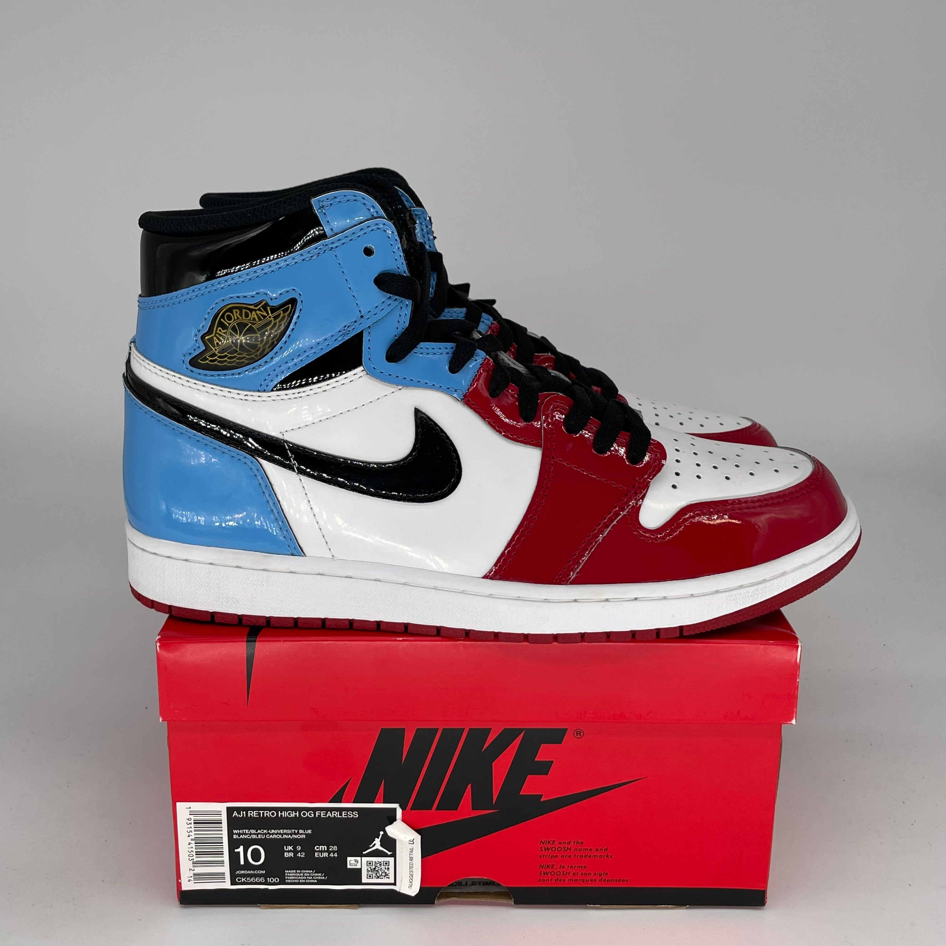 Original Air Jordan 1 Fearless UNC Chicago Men's Basketball Shoes Size 10 - CK5666-100 | Authentic Retro Sneakers for Streetwear, Sports & Collectors