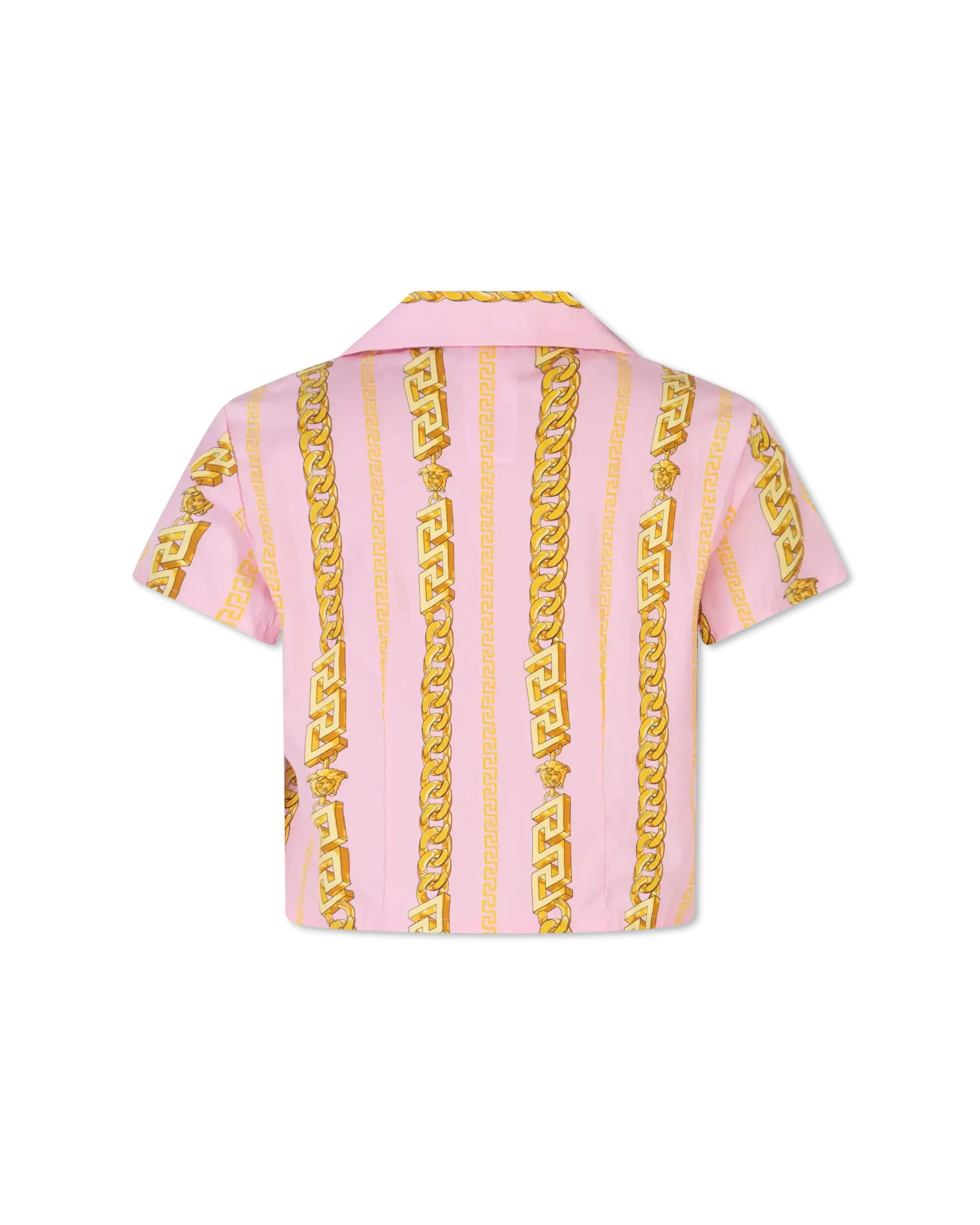Cropped Chain Print Cotton Pyjama Top - Women's Sleepwear for Summer & Lounge Wear - Perfect for Relaxing at Home or Travel