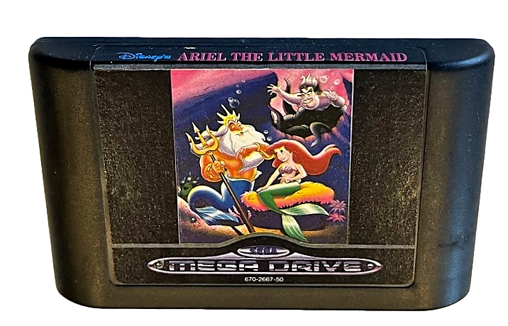 Ariel The Little Mermaid Sega Mega Drive Game Cartridge - Used Retro Video Game for Collectors & Disney Fans - Perfect for 90s Nostalgia Gaming & Disney Memorabilia Collection