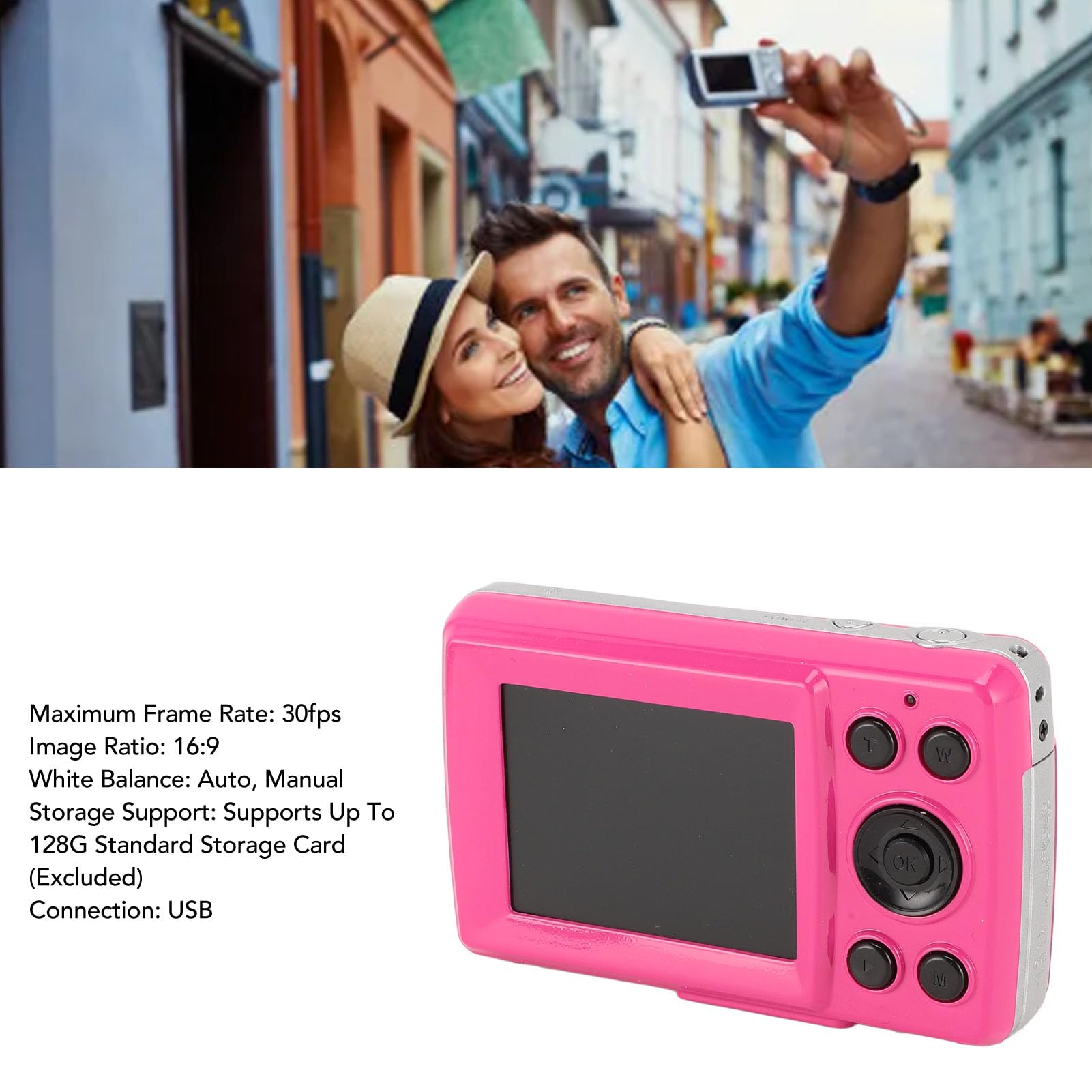 16MP Digital Camera with Autofocus, 1080P HD Video & 16X Zoom | Compact Anti-Shake Camera for Beginners | 2.4