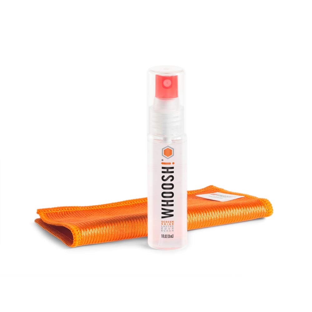 Whoosh! Screen Cleaner Kit - Best for Smartphones, iPads, Eyeglasses, Kindle, LED, LCD & TV Screens - 1 oz with Microfiber Cloth - Perfect for Home, Office & Travel Use