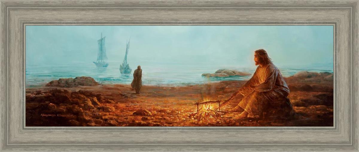 By The Shore By Yongsung Kim - Beautiful Coastal Wall Art for Beach House Decor, Living Room & Bedroom - Ocean Sunset Painting for Home & Office