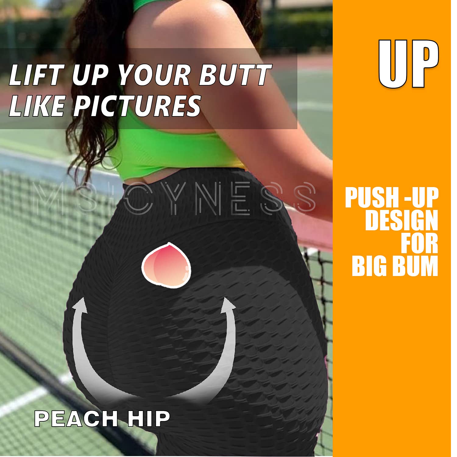 Msicyness 3 Pack High Waist Yoga Pants for Women - Tummy Control & Butt Lifting Textured Scrunch Leggings | TikTok Viral Booty Tights for Workout, Gym & Casual Wear