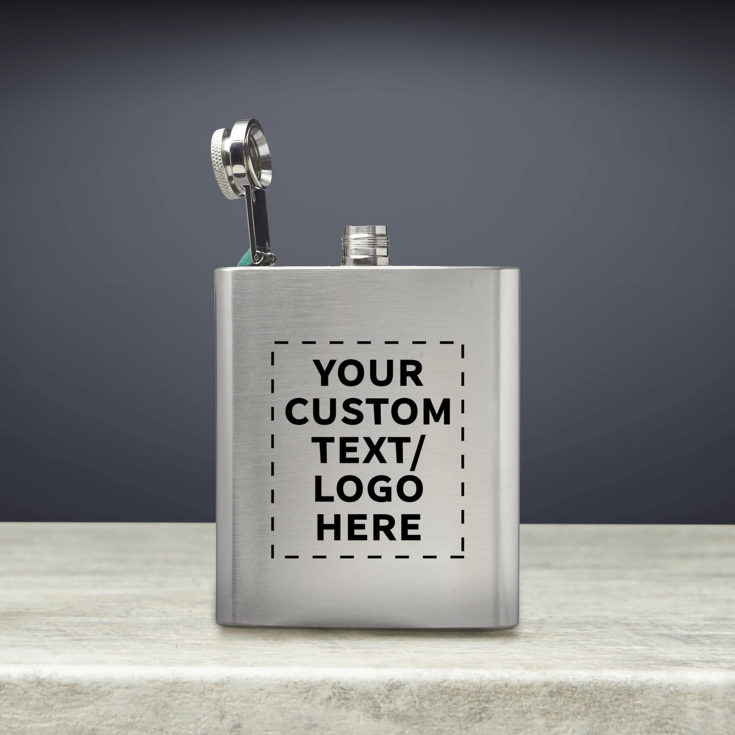 Personalized Stainless Steel Hip Flasks 6 oz (Set of 50) - Custom Engraved Wedding Party Gifts, Groomsmen Gifts & Outdoor Accessories - Screw Top Cap, Durable Silver Flasks for Camping, Hiking, Travel & Special Occasions