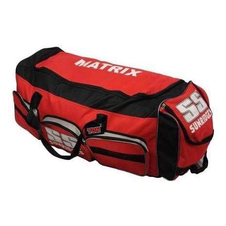 SS Ton Matrix Wheelie Red Cricket Kit Bag - Durable Cricket Equipment Bag for Travel & Practice - Perfect for Cricket Players & Teams