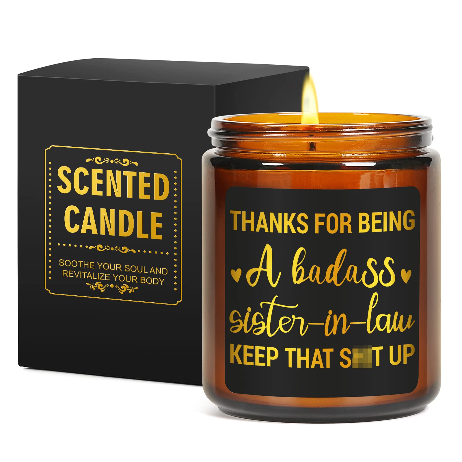 Lavender Scented Candles - Perfect Sister-in-Law Gifts for Birthday, Wedding & Engagement - Aromatherapy Soy Candles for Relaxation & Home Decor - Funny & Heartwarming Present for Women, Best Friends & Soul Sisters