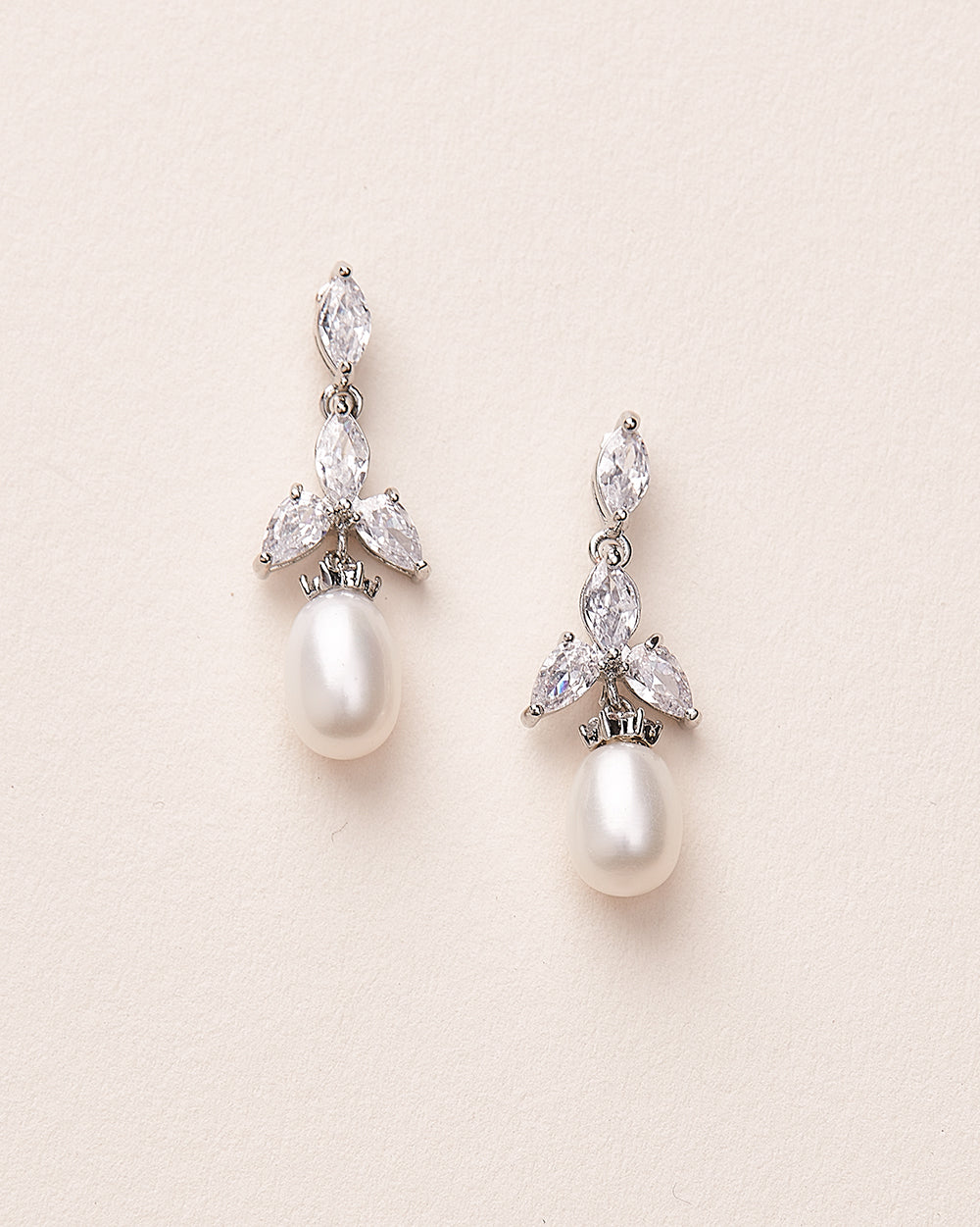 Olivia Freshwater Pearl & Cubic Zirconia Earrings for Women - Elegant Dangle Drop Earrings for Wedding, Party & Special Occasions