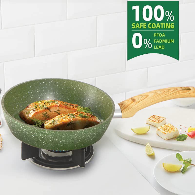 Kitchen Academy 12-Piece Induction Cookware Set - Nonstick Granite Pots and Pans for Gas & Electric Stoves | Perfect for Home Cooking, Meal Prep & Family Dinners