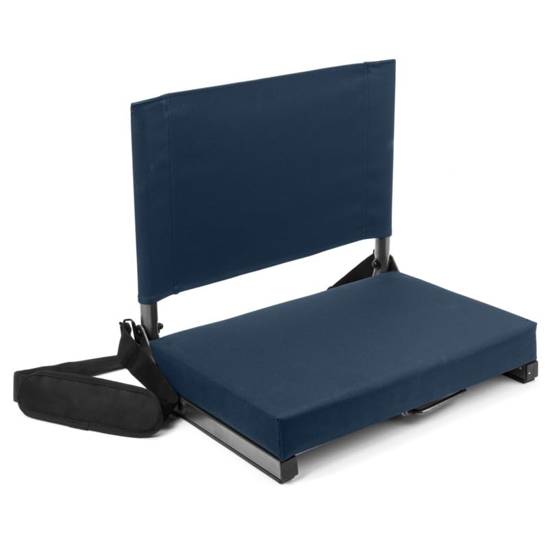 Cascade Mountain Tech Deluxe Ultra Padded Stadium Seat - Comfortable Portable Bleacher Cushion for Football, Baseball, Concerts & Outdoor Events (Black, One Size)