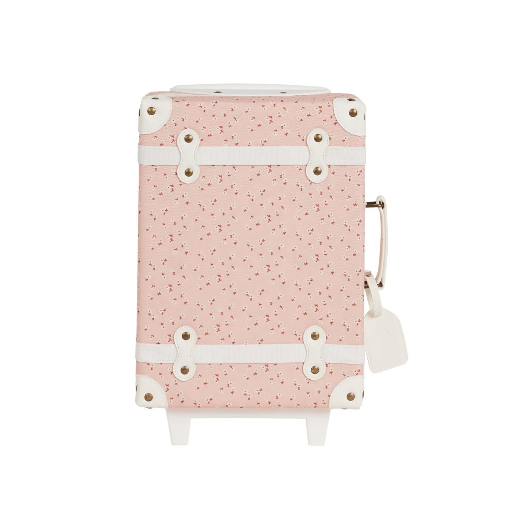 Olli Ella See Ya Suitcase - Pink Daisies Design Carry-On Luggage for Women & Girls | Perfect for Travel, Weekend Getaways & Airplane Trips