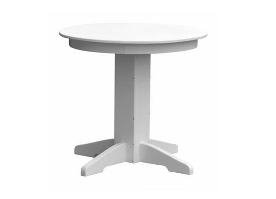 A&L Furniture 48 Inch Round Dining Table with Umbrella Hole - Solid Wood Kitchen Table for Indoor & Outdoor Use - Perfect for Patio, Garden, and Dining Room Decor