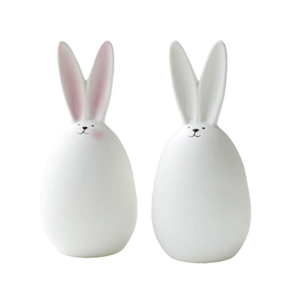 BESPORTBLE Pink Ceramic Bunny Figurine - Handcrafted Porcelain Easter Rabbit Statue, Collectible Home Decor Sculpture for Easter, Desktop, Office & Shelf Display - Perfect for Spring Decorations, Gift Giving & Holiday Table Centerpieces