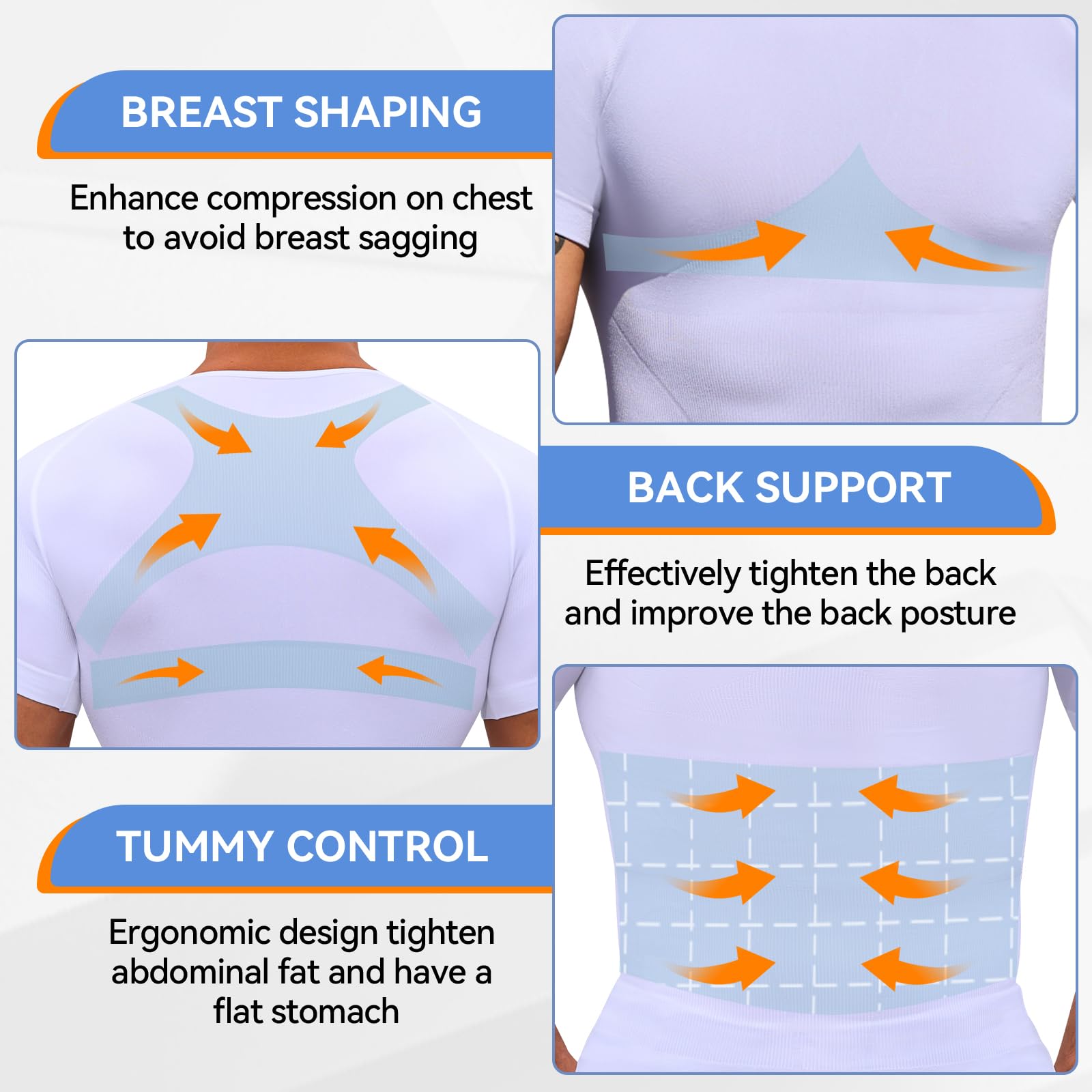 Men's Slimming Compression Shirt - Tummy Control & Gynecomastia Support for Workout