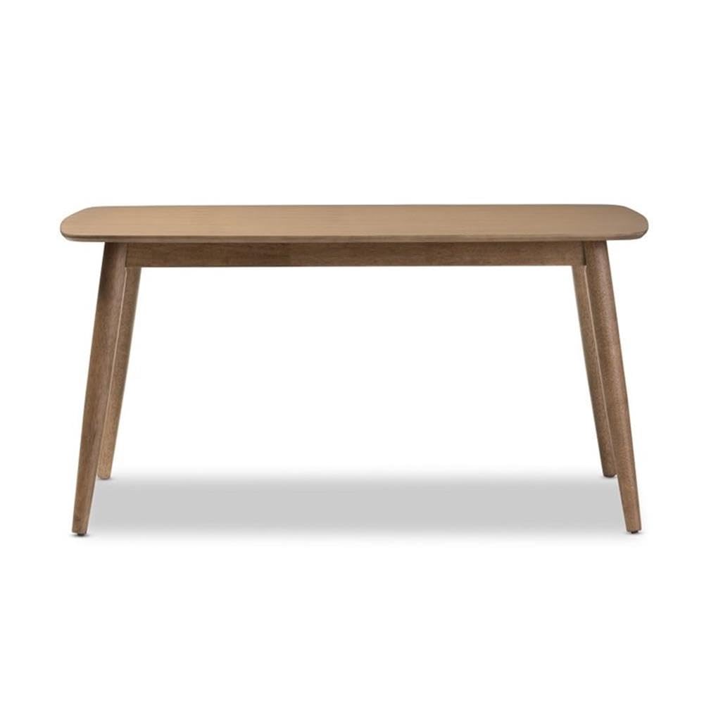 BOWERY HILL Mid-Century Modern Dining Table - French Oak Veneer - Perfect for Dining Room, Kitchen, or Open Concept Living Space