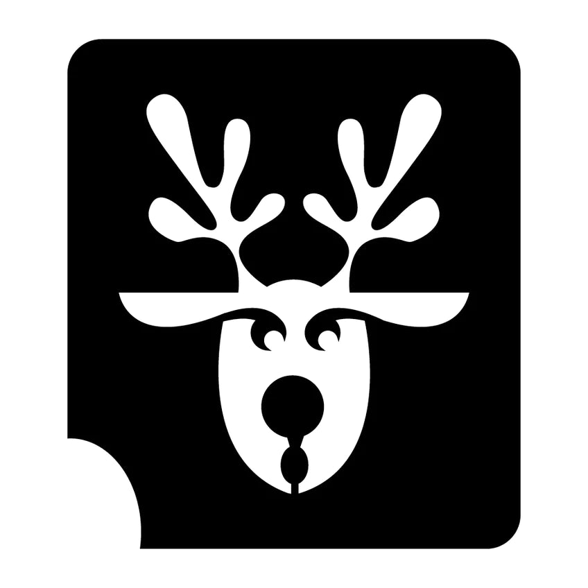 Glitter Tattoo Stencil Kit - Reindeer Design Set of 5 | Temporary Body Art for Christmas Parties, Festive Events & Holiday Celebrations