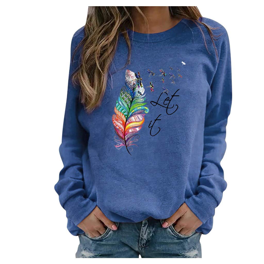 AODONG Women's Casual Long Sleeve Feather Pullover Sweater - Soft Multicolor Knit Sweatshirt for Fall & Winter | Perfect for Office, Date Night & Cozy Loungewear