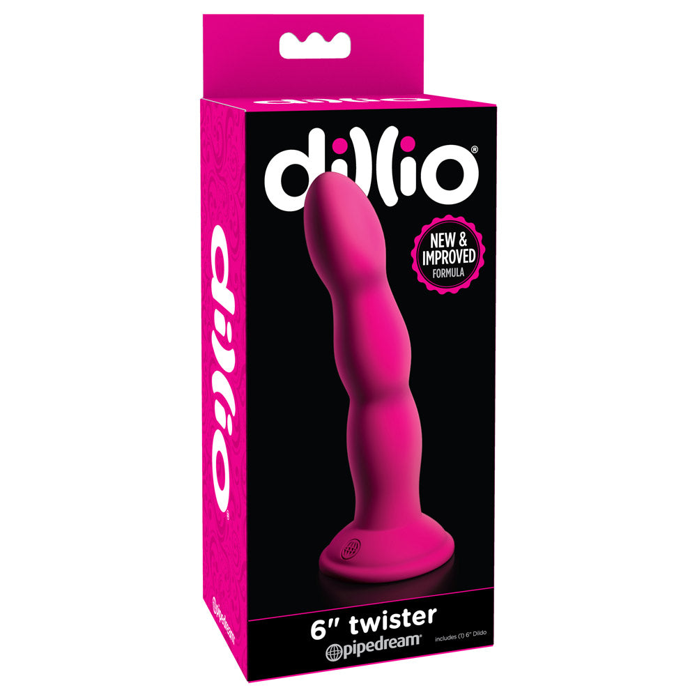 Dillio 6-Inch Twister Dildo with Strong Suction Cup Base - Realistic Textured Adult Toy for Solo Play, Couples & BDSM Scenes