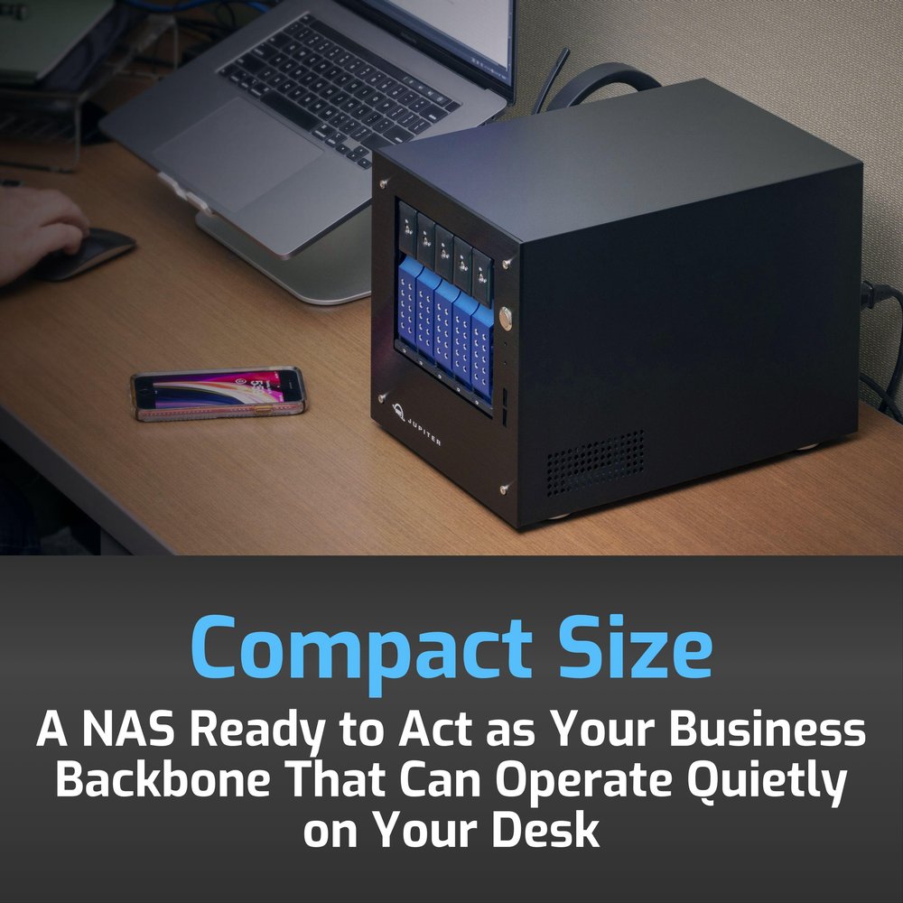 20TB OWC Jupiter Mini 5-Bay Desktop NAS Storage System - High Capacity Network Attached Storage for Home Office, Media Backup & Small Business Data Management