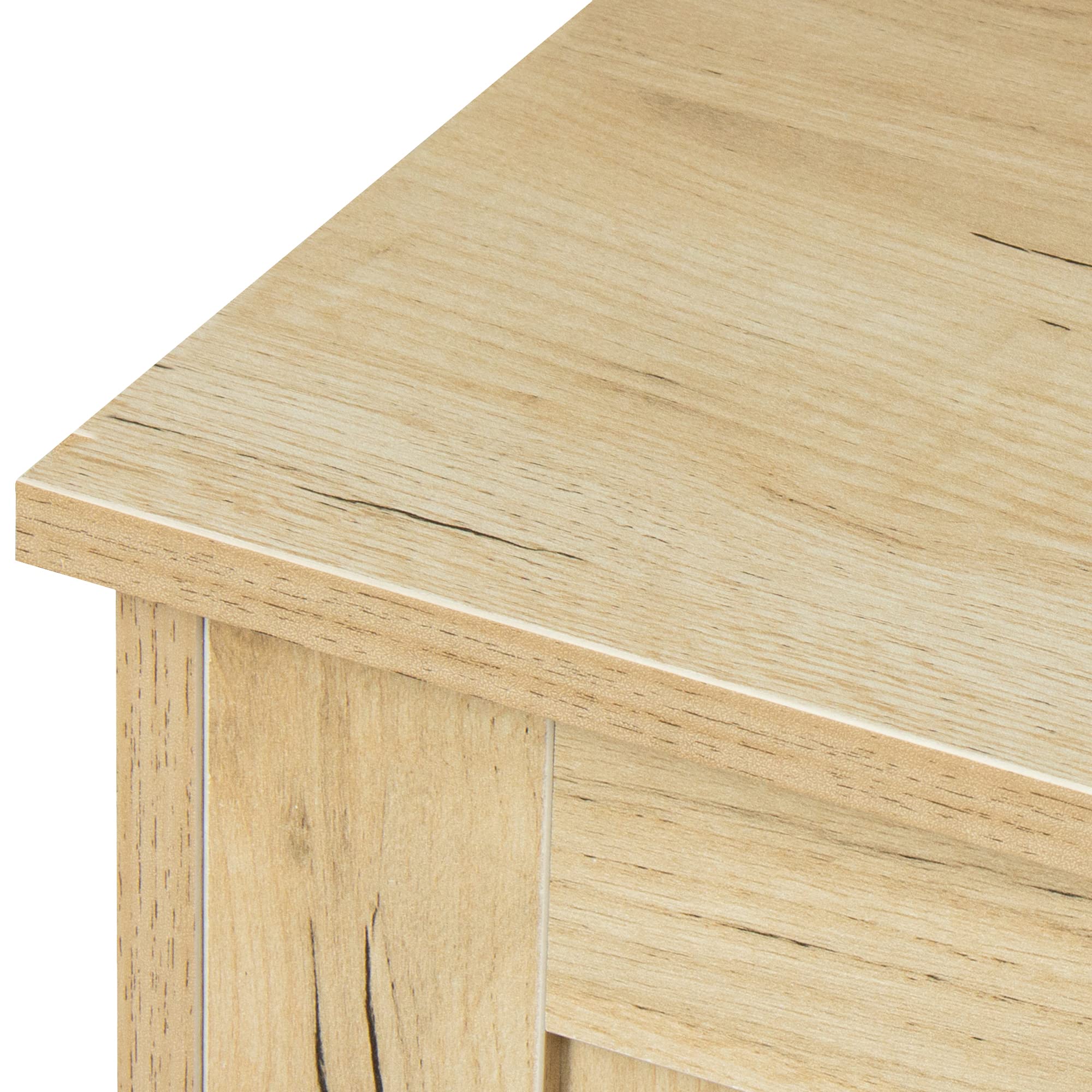 Farmhouse Style Distressed Oak Wood Buffet Sideboard with Adjustable Shelves - Kitchen Storage Cabinet, Entryway Console Table, Dining Room Server - Perfect for Farmhouse Decor & Home Organization