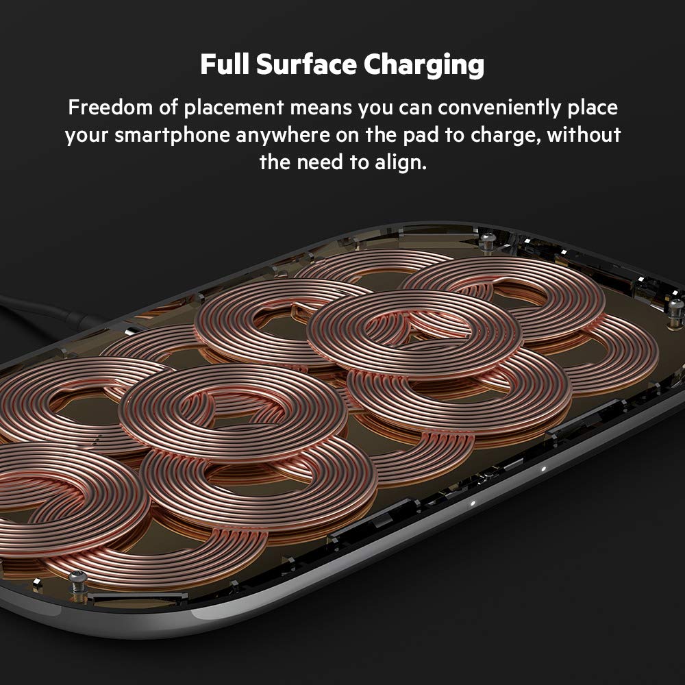 Belkin TrueFreedom Pro 10W Qi-Certified Wireless Charging Pad - Fast Wireless Charger for iPhone 15/14/13, Samsung Galaxy S23/S22, AirPods Pro & Qi-Enabled Devices - Universal Charging Station for Home, Office & Nightstand - Sleek Black Design