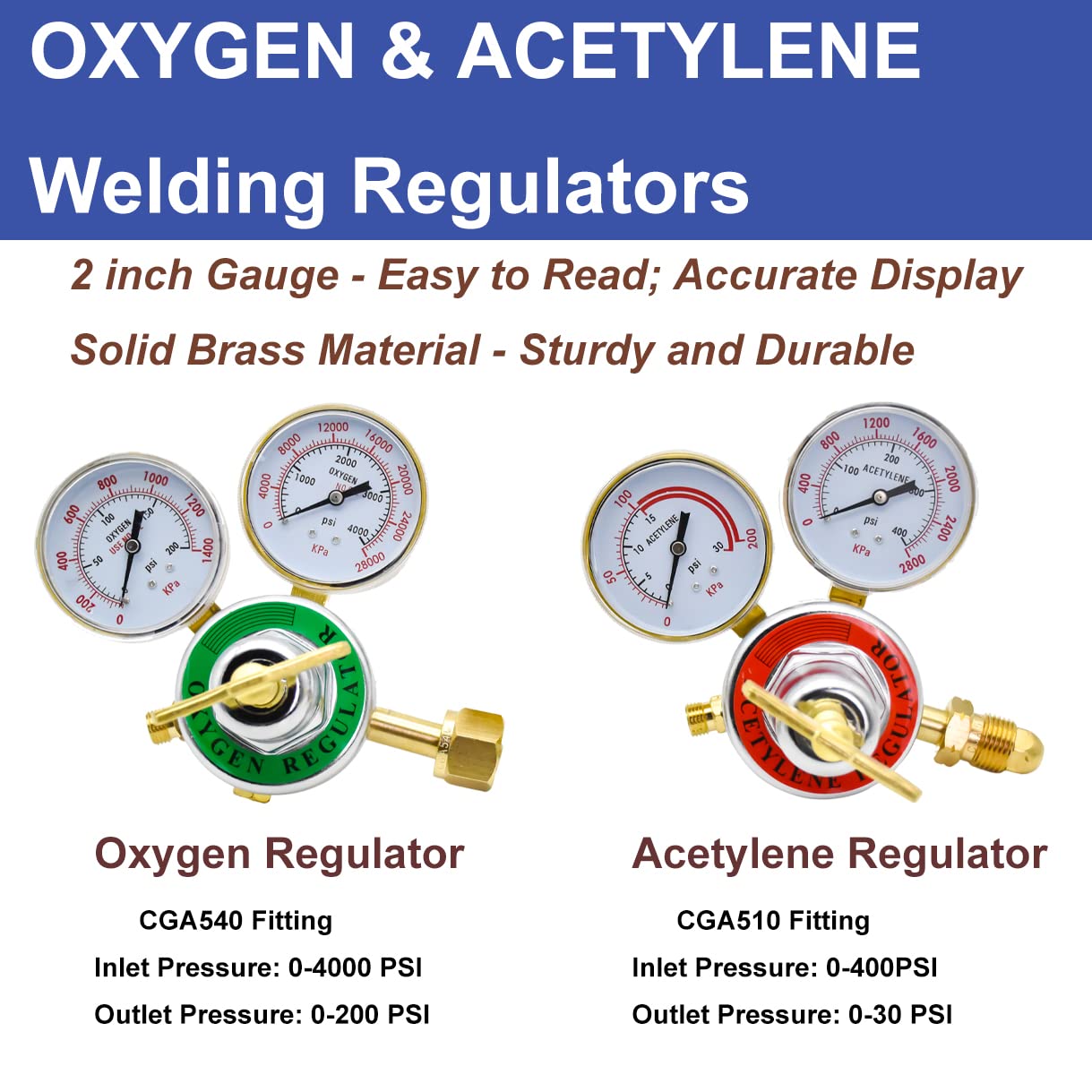 Oxy Acetylene Torch Kit - Medium Duty Cutting & Welding Kit with Dual Gas Hose Regulator Gauges & Storage Case - Perfect for Metal Fabrication, Repair & DIY Projects