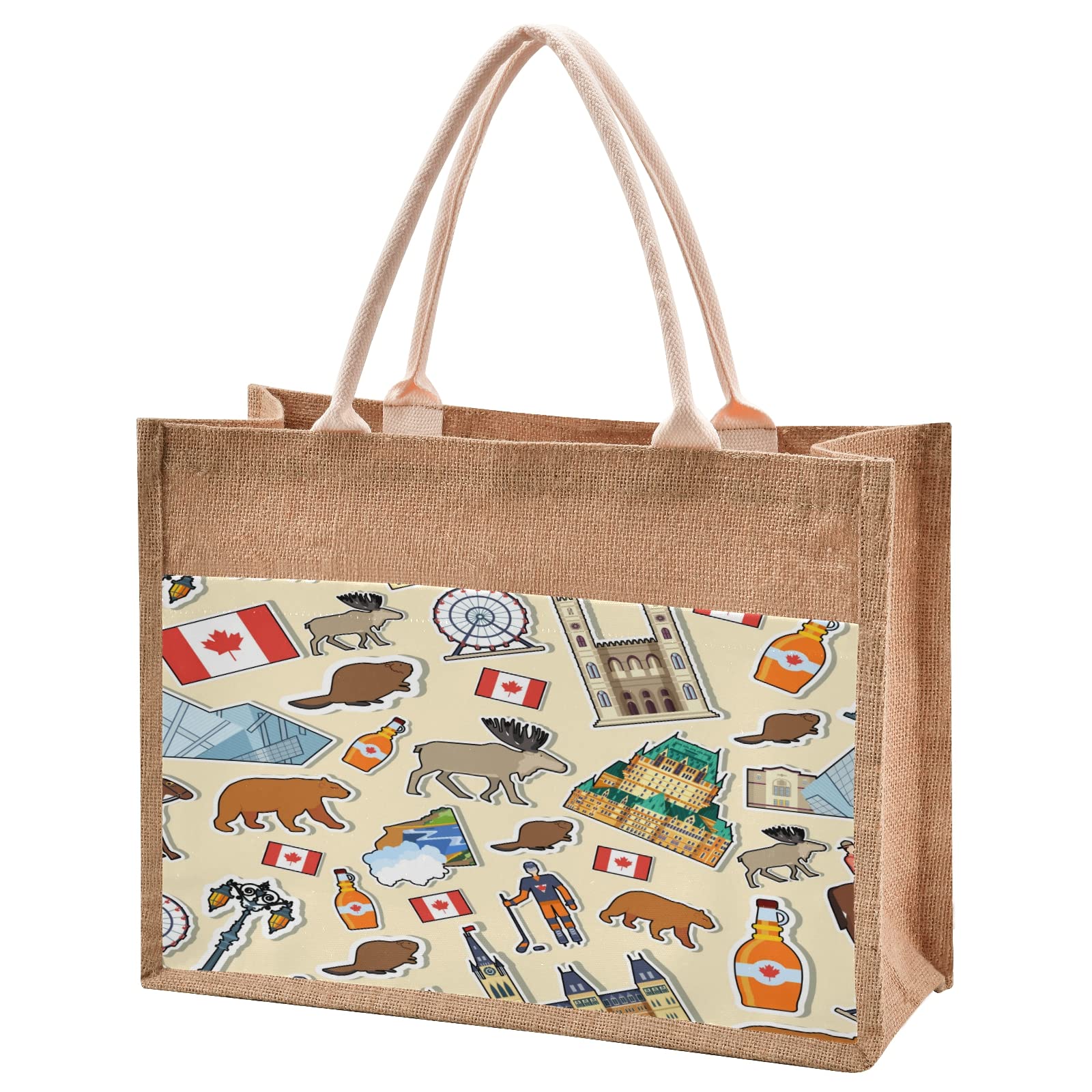 Eco-Friendly Small Burlap Tote Bag for Women - Stylish Reusable Grocery Shopping Purse & Everyday Carry Bag | Perfect for Farmers Market, Beach Trips & Sustainable Lifestyle