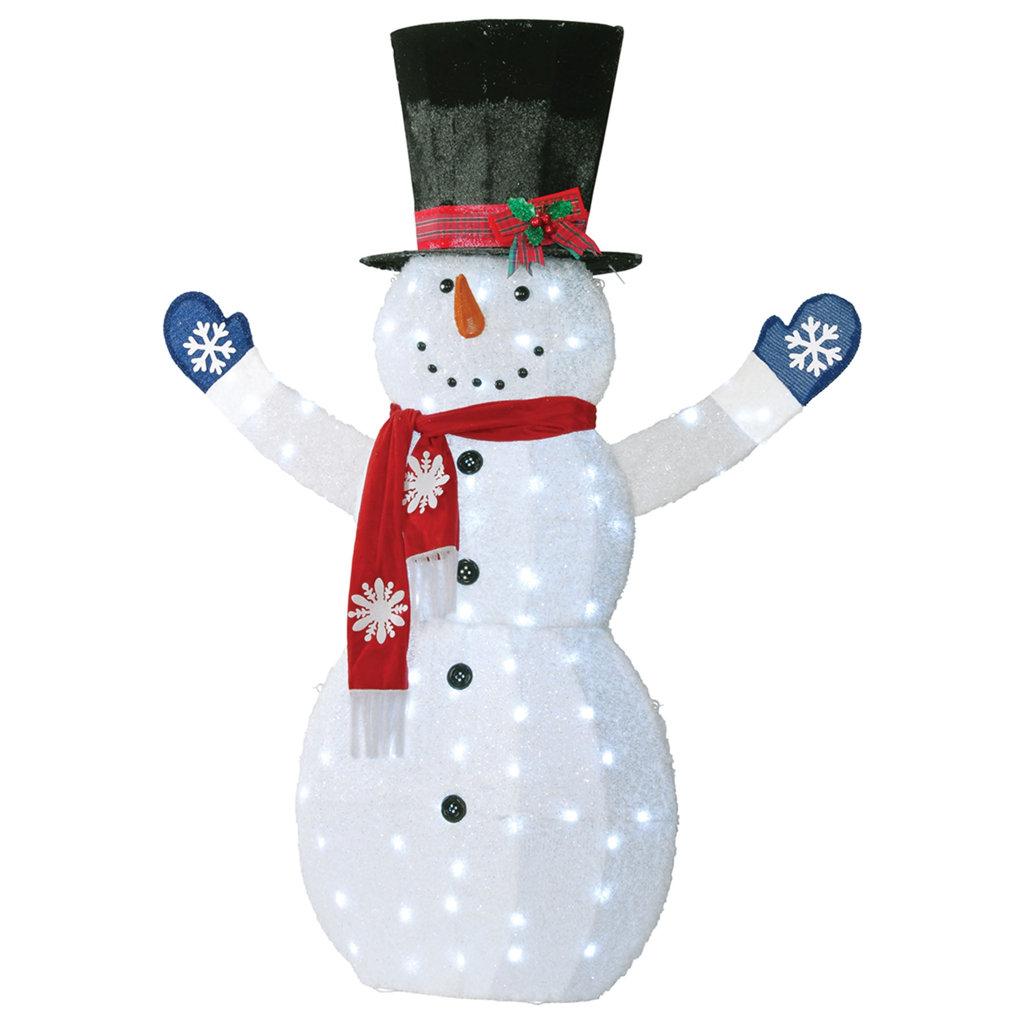 72-Inch Lighted Snowman Outdoor Christmas Decoration with White LED Lights - Perfect for Yard, Lawn, and Holiday Party Decor