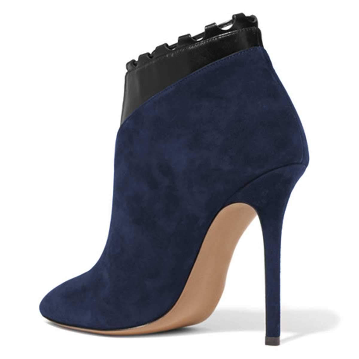 FSJ Women's Fashion Closed Toe Ankle Boots - Lace Up Bowknot High Heel Pumps Stilettos for Winter, Office & Wedding - Size 4-15 US - Perfect for Work, Parties & Special Occasions