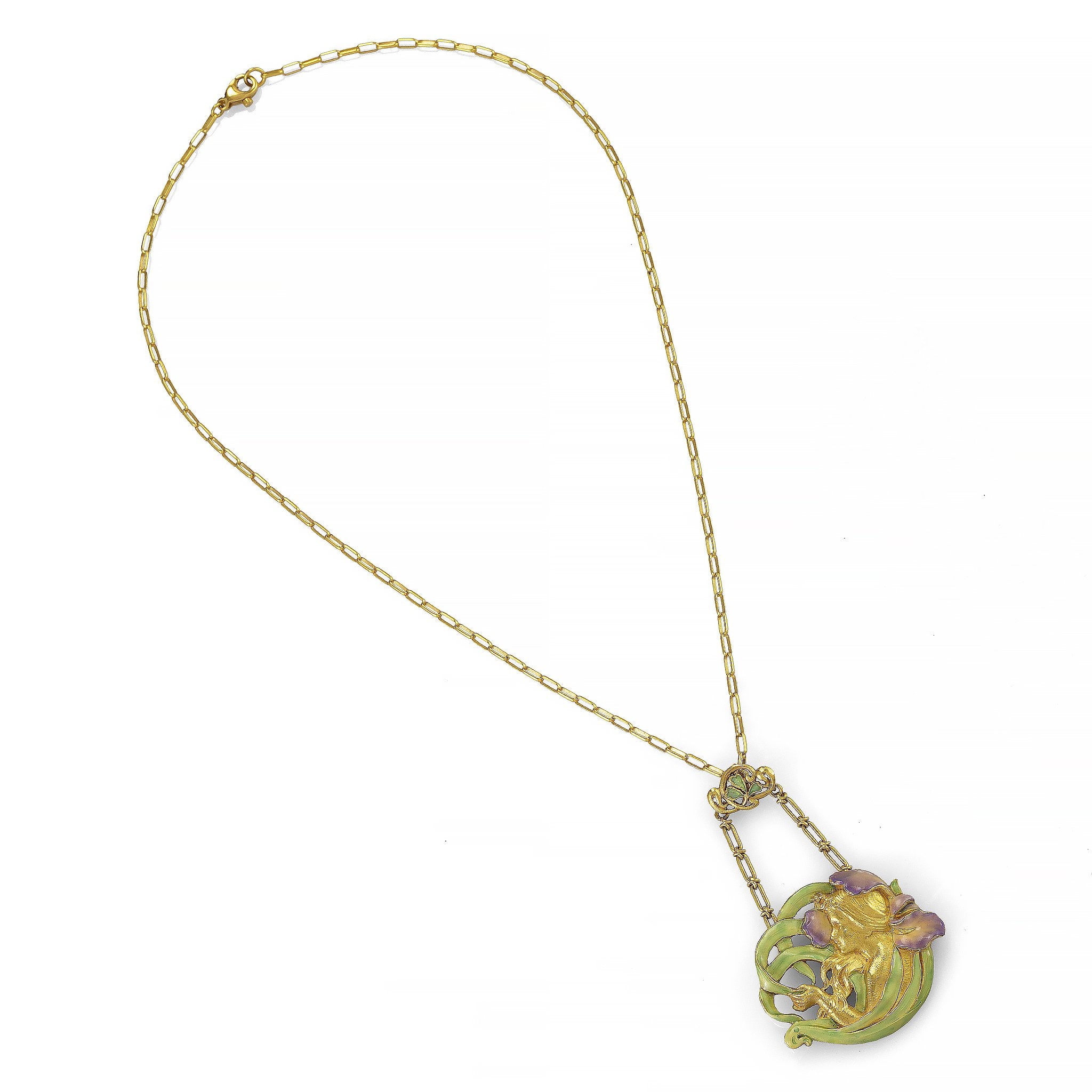 André Rambour Women's Floral Enamel Gold Pendant Necklace - Elegant Gift for Her, Perfect for Weddings, Anniversaries & Special Occasions
