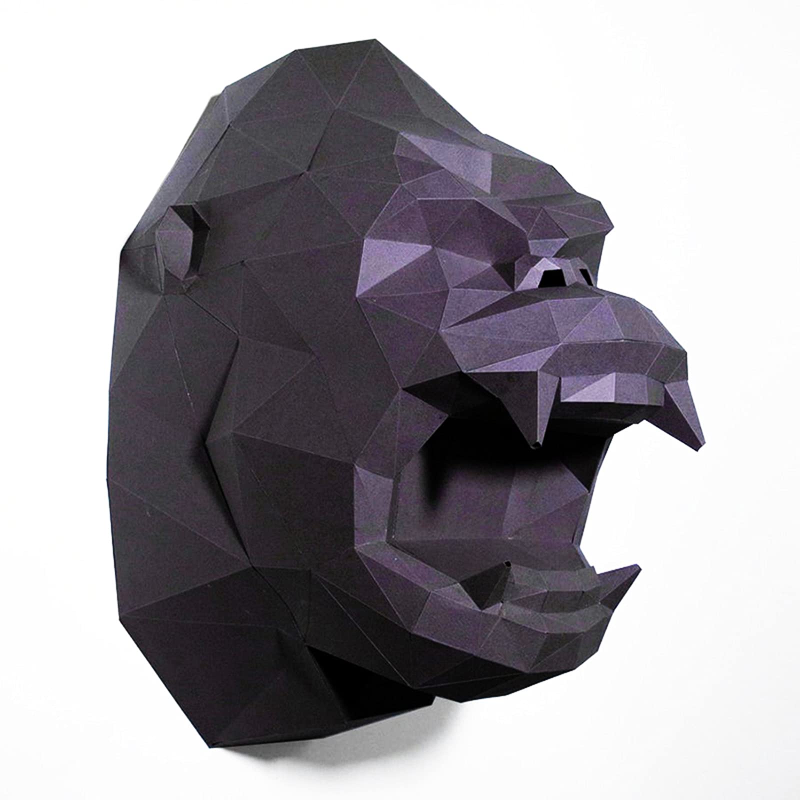 DIY Gorilla Head 3D Paper Sculpture - Origami Puzzle Paper Model for Wall Decoration, Handmade Geometric Trophy & Photo Props | Perfect for Home Decor, Party Favors, and Creative Gifts