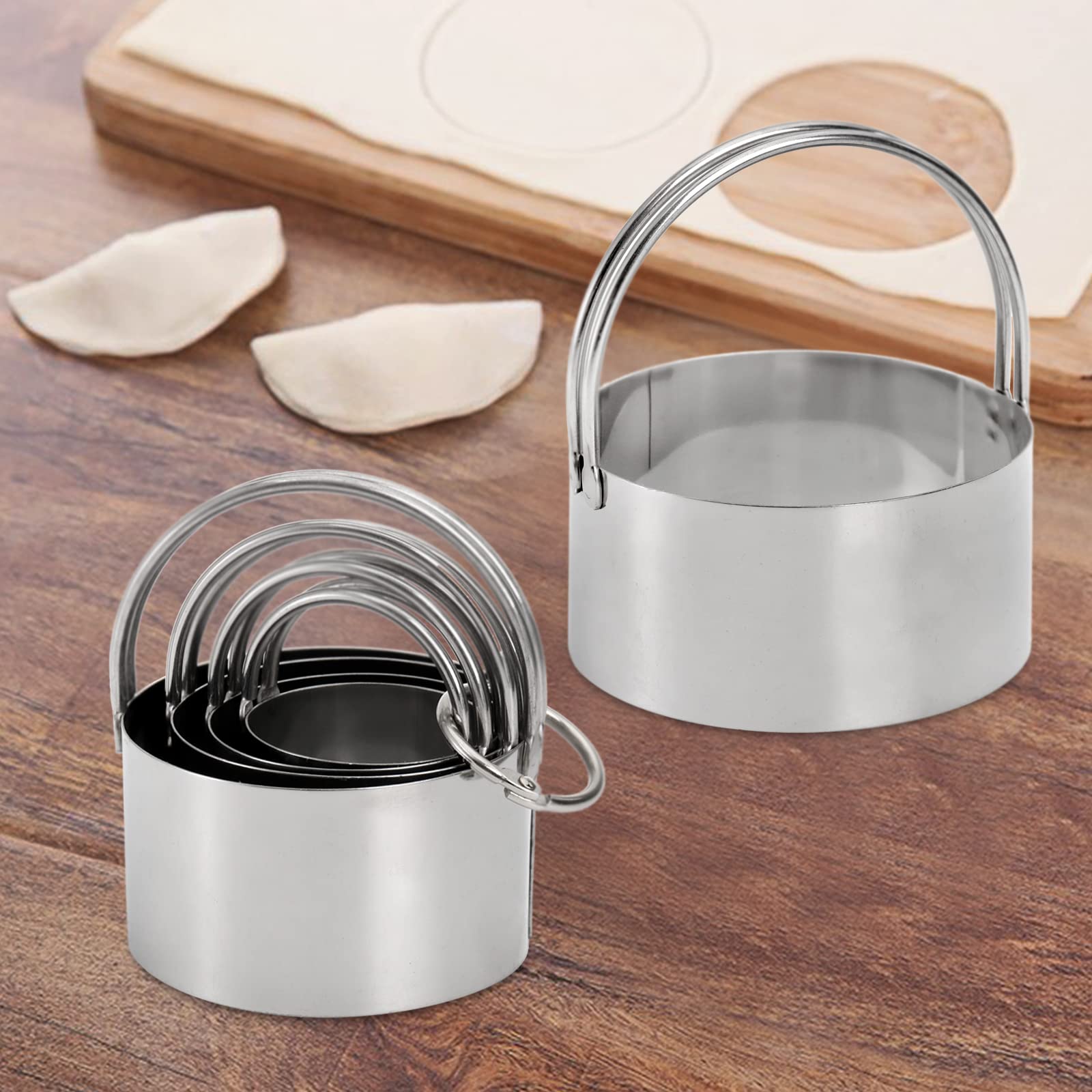 Tosnail 8-Piece Stainless Steel Baking Tools Set - Pastry Cutter, Dough Blender, 3-Cup Flour Sifter & Biscuit Cutter - Professional Cookie & Donut Making Kit for Home Bakers | Perfect for Holiday Baking, Pastry Prep & Kitchen Essentials