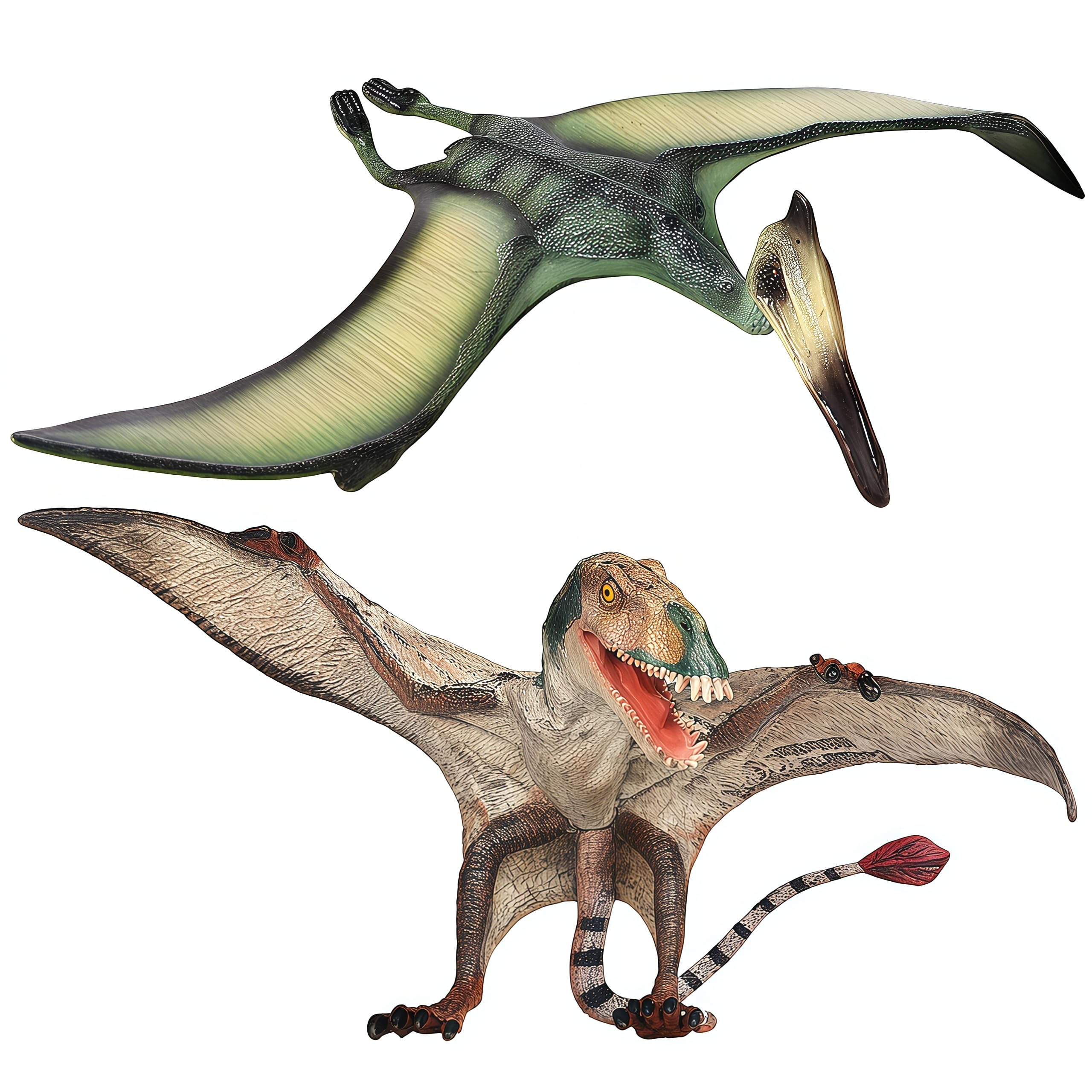 Gemini & Genius Pterosaur Dinosaur Toys for Kids - 2 Pack Realistic Flying Dinosaur Figures, Pterodactyl & Pteranodon Toy Set - Perfect for Educational Play, Birthday Gifts, and Cake Decorations | STEM Learning Toys for Boys & Girls Ages 3-8