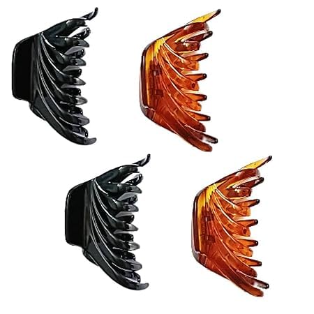 Stylish Butterfly Hair Clips for Women - 4 Pack Large Hair Claw Clutchers (Black & Brown Combo) | Korean Hair Accessories for Women & Girls | Perfect for School, Work, Parties & Everyday Styling