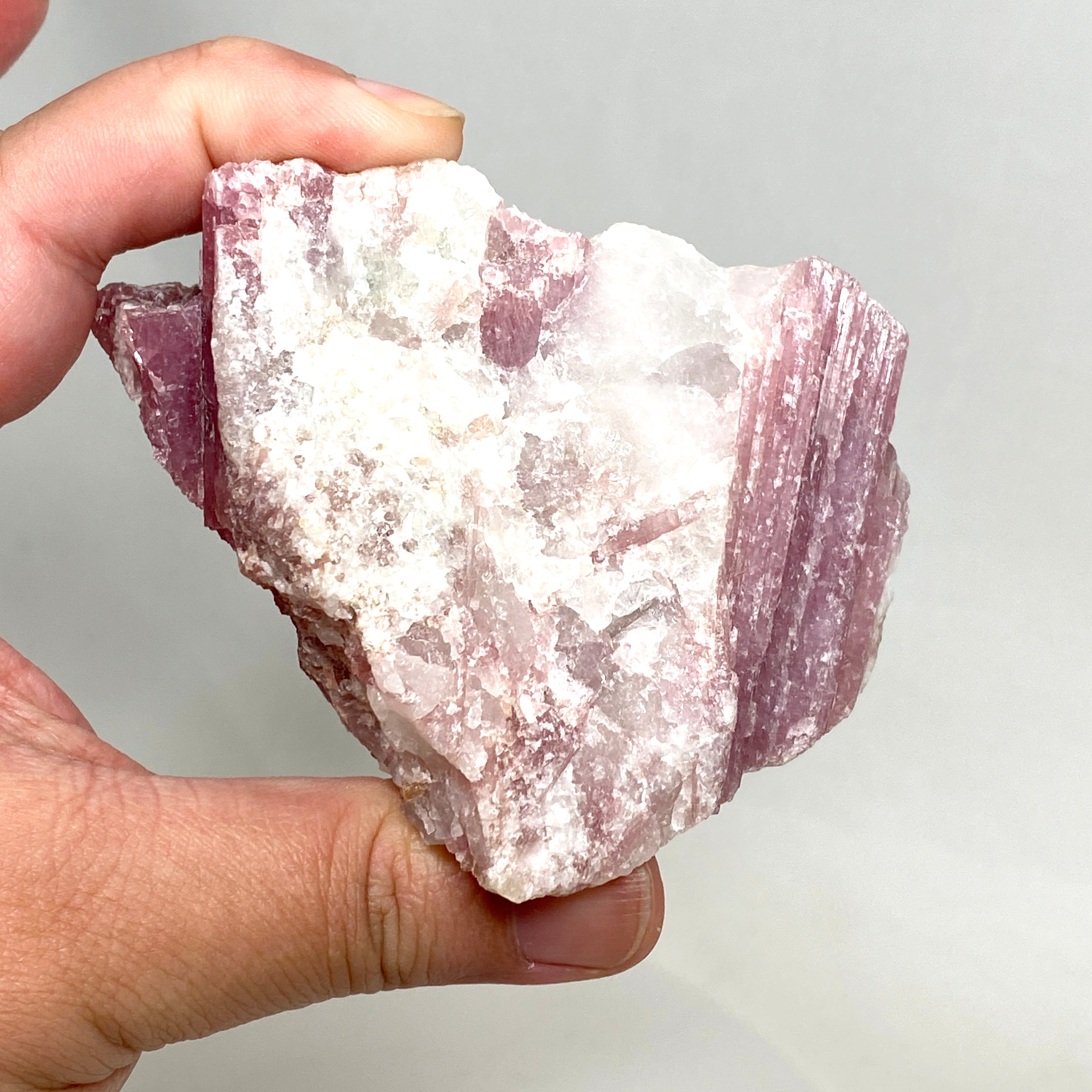 Natural Pink Tourmaline on Quartz Crystal - PTQ 03 Specimen for Mineral Collection, Healing & Home Decor