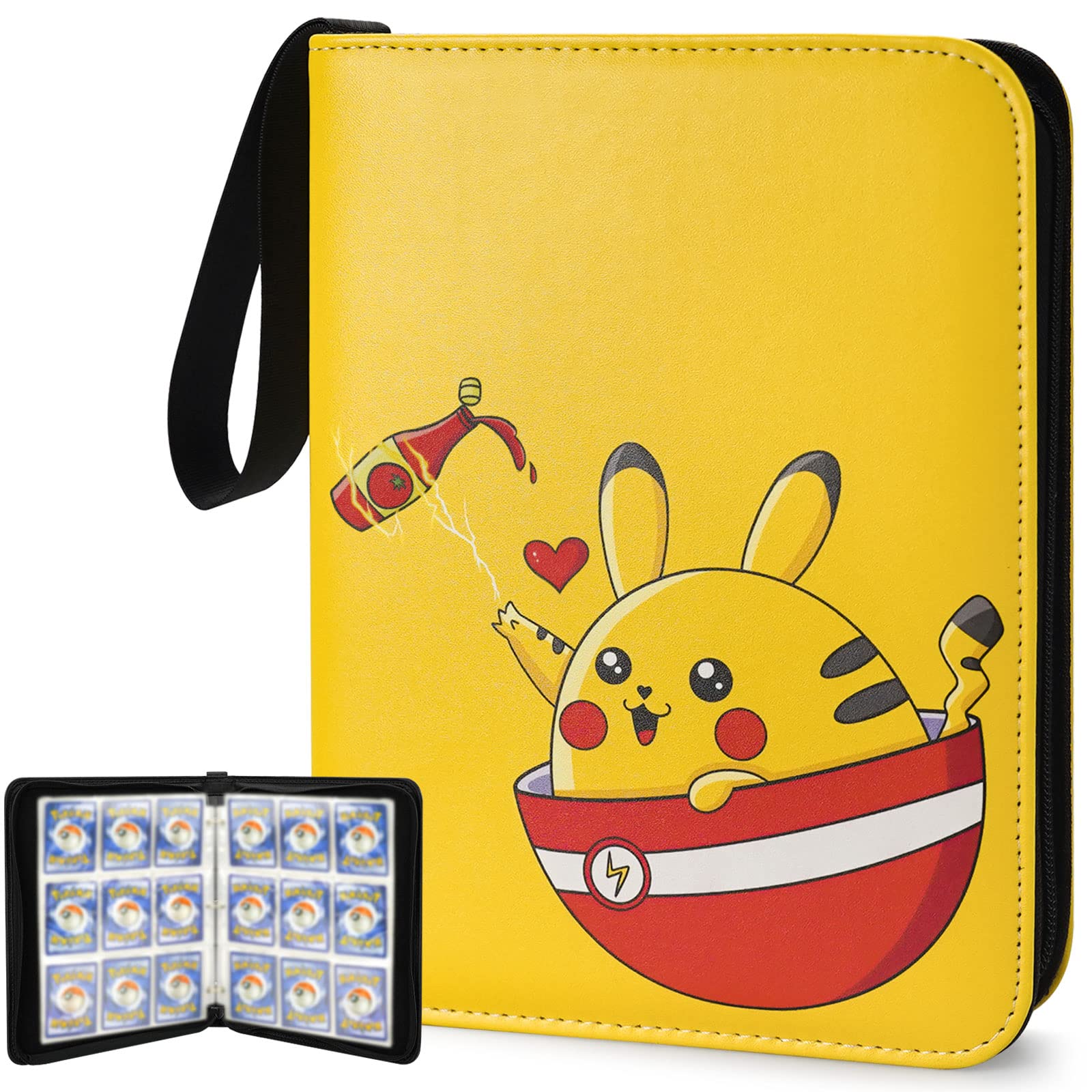 LeaZoole 900-Pocket Trading Card Binder with 50 Removable Sleeves - 9-Pocket Card Holder Album with Zippered Case - Premium Storage Solution for Pokemon, MTG & Sports Cards - Perfect for Collectors, Gamers & Tournaments