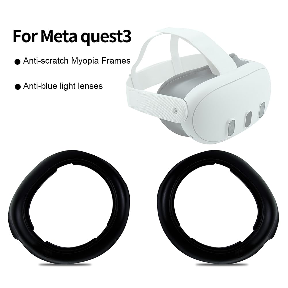 Scratch-Resistant VR Lens Protector & Spacer for Meta/Oculus Quest 3 - Anti-Myopia Frame, Controller & Headset Accessories - Perfect for Gaming, Virtual Reality, and Eye Protection