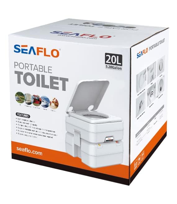SEAFLO 5.3 Gallon Portable Toilet for RV, Boat, Camping & Travel - Lightweight, Odor-Free & Easy to Clean - Perfect for Road Trips, Marine Use & Outdoor Adventures