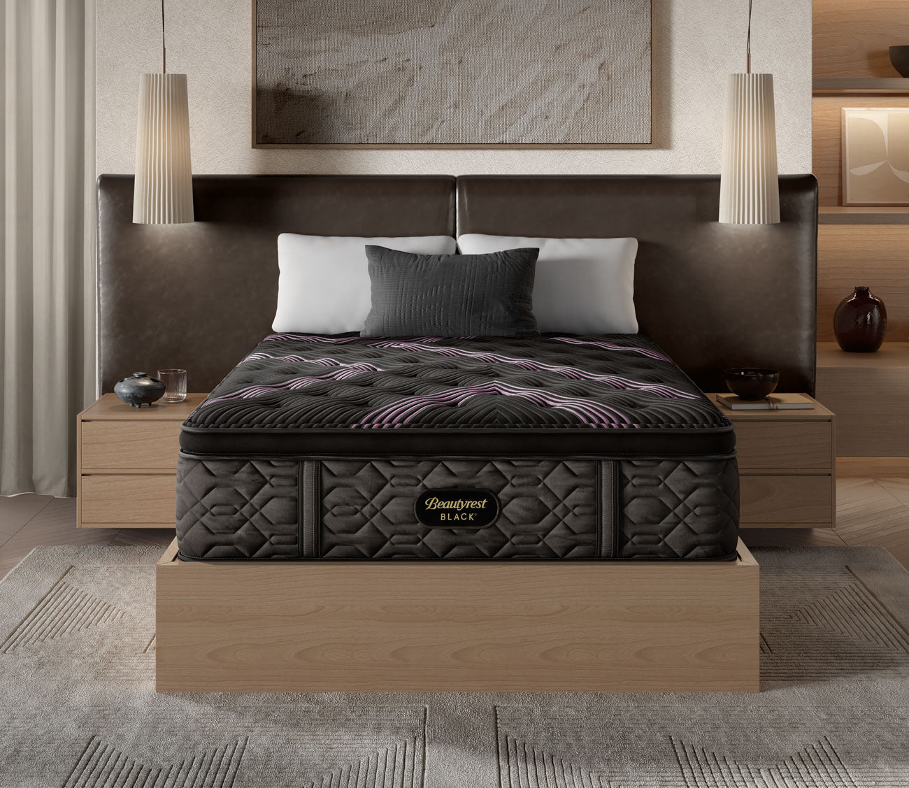 Beautyrest Black Series Two Plush Pillow Top Mattress - Queen Size Luxury Hybrid Mattress for Back Pain Relief & Pressure Relief, Perfect for Side Sleepers & Couples - Bedroom, Guest Room, Master Suite