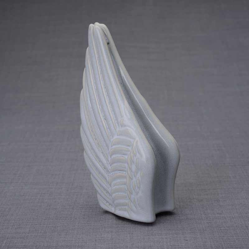 Angel Wings Sculpture Ceramic Cremation Urn - Grey Melange Small Sharing Keepsake Urn for Memorials, Funerals & Home Decor | Perfect for Ashes Storage & Remembrance