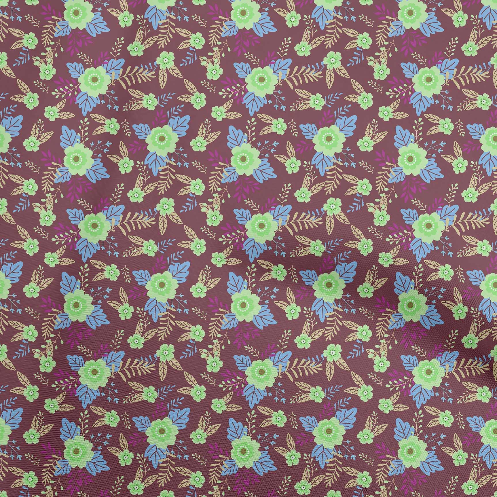 Premium 100% Cotton Poplin Twill Fabric - Pink Floral Print Dress Material for Kids (56