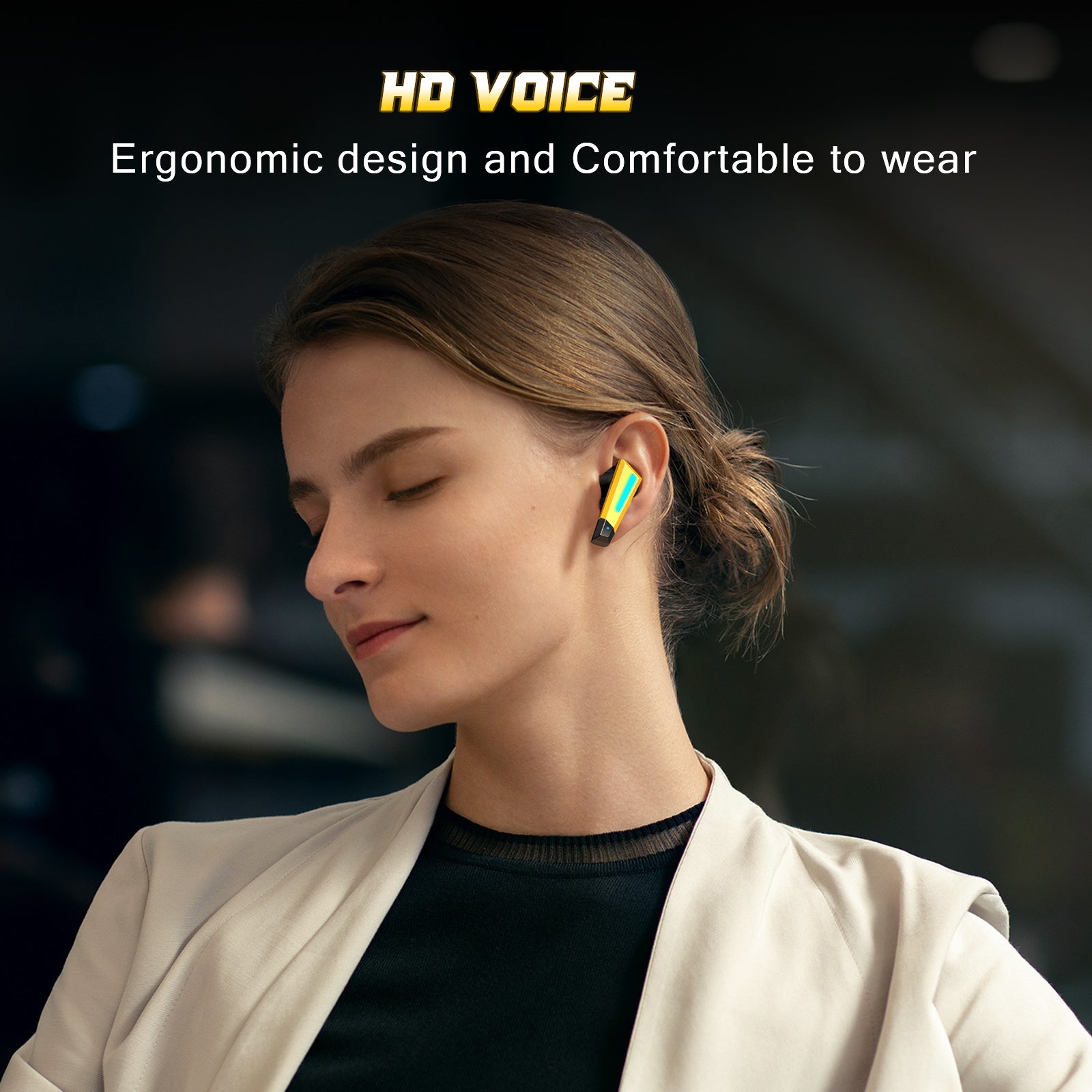 ONIKUMA T32 Bumblebee Wireless Bluetooth Gaming Headset with Microphone - Noise Cancelling Over-Ear Headphones for PC, PS4, Xbox, Mobile Gaming & Music Listening