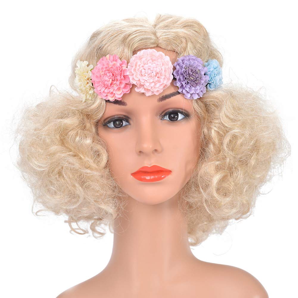 Mori Chrysanthemum Flower Wreath Tiara - Bridal Headpiece for Wedding, Beach Holiday Photography Hair Accessories - Boho Floral Crown for Bridesmaids, Maternity Shoot, and Summer Festival