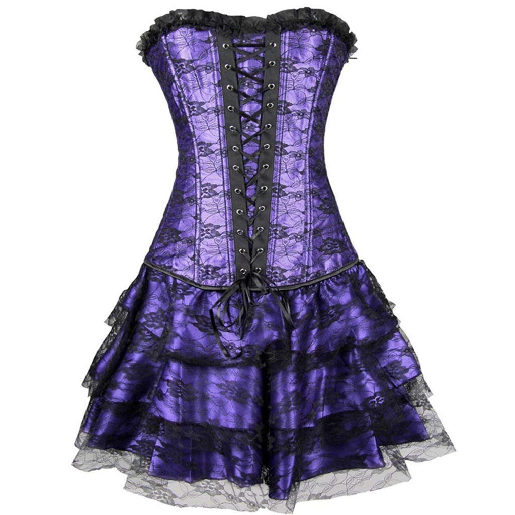 Sexy Burlesque Corset with Mini Skirt - Women's Fancy Costume Dress for Halloween, Cosplay & Cocktail Parties | Plus Size Lingerie & Boudoir Outfit