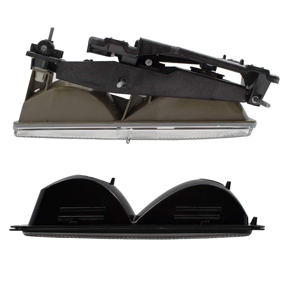 Brock Replacement 4-Piece Composite Headlight Assembly with Front Signal Marker Lights for 1994-2002 Chevy/GMC C/K 1500 2500 3500 Pickup Truck - Durable Aftermarket Headlights for Night Driving & Off-Road Use