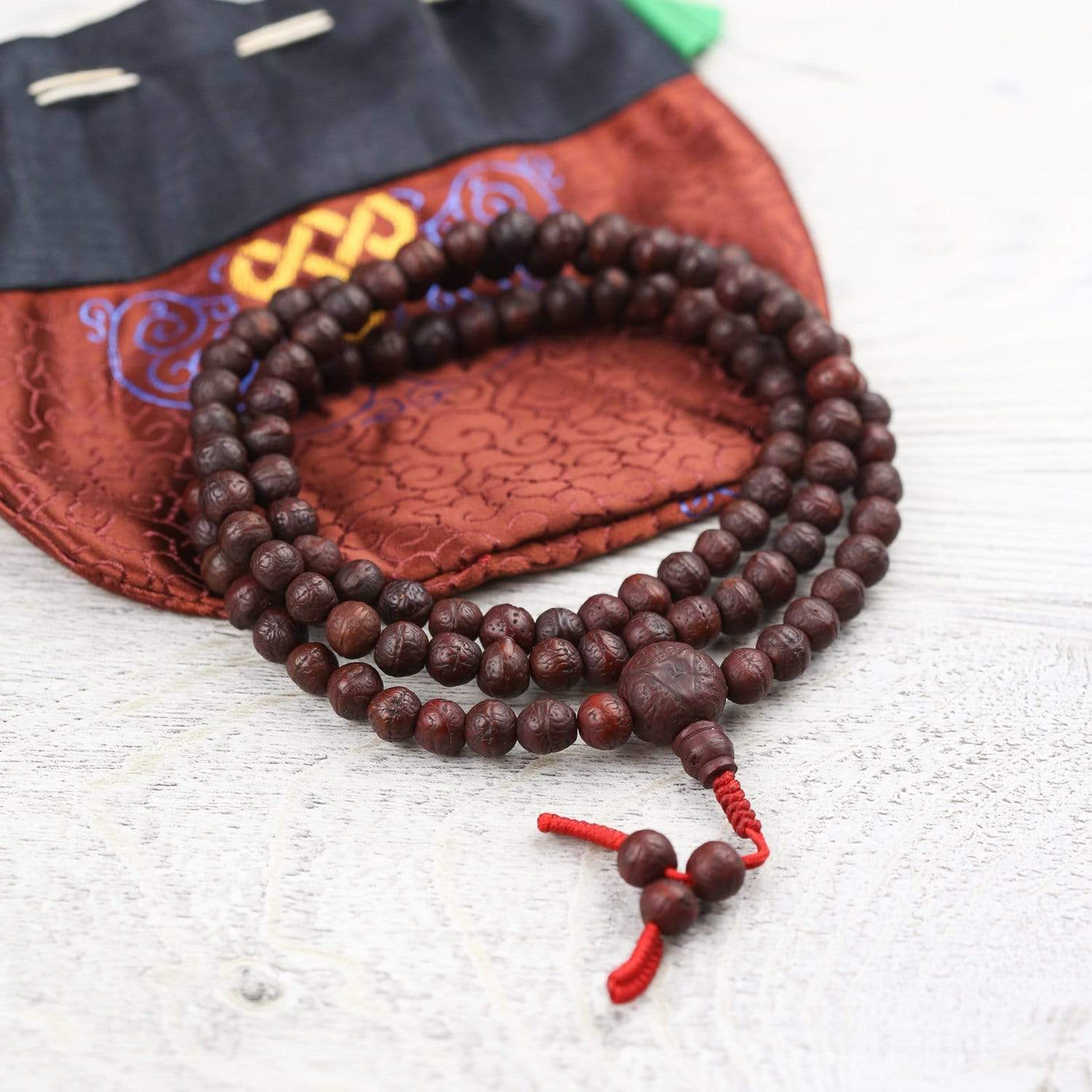 Authentic Antique Bodhi Mala Buddhist Prayer Beads from Boudhanath - Meditation, Yoga & Spiritual Practice Accessory