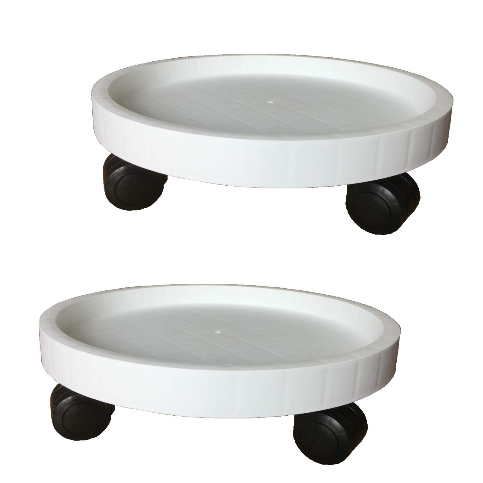 2 Pack Heavy Duty 14 Inch Plant Caddy with Wheels - Rolling Plant Stand, Pot Trolley with Casters - Wheeled Planter Saucer Tray for Indoor & Outdoor Use - Perfect for Moving Potted Flowers, Herbs, and Small Trees